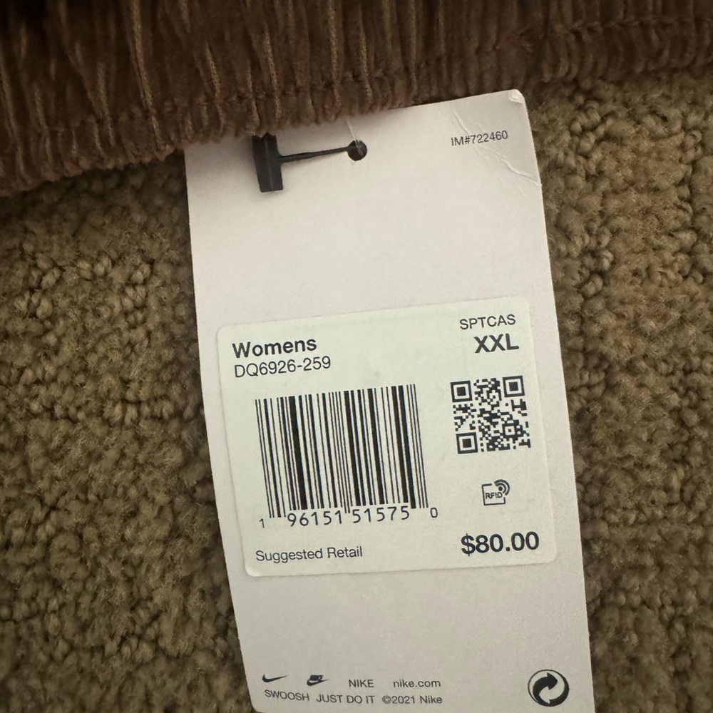 NWT Nike Air Cord Fleece Corduroy Loose Fit Joggers Pants DQ6926 259 XXL $80 - Picture 5 of 5